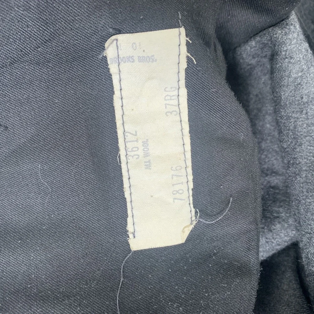 Brooks Brothers Dress Pants Mens 37RG Gray All Wool Makers Flat Front Trousers